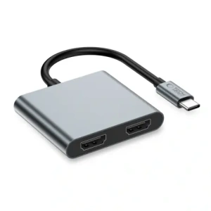 Hurtownia GSM - Tech-Protect HB08 HUB 4in1 USB-C, USB-A 2.0, 2xHDMI 4K 60Hz Gri Spațial - THP4275 - {ean13} - Hurt