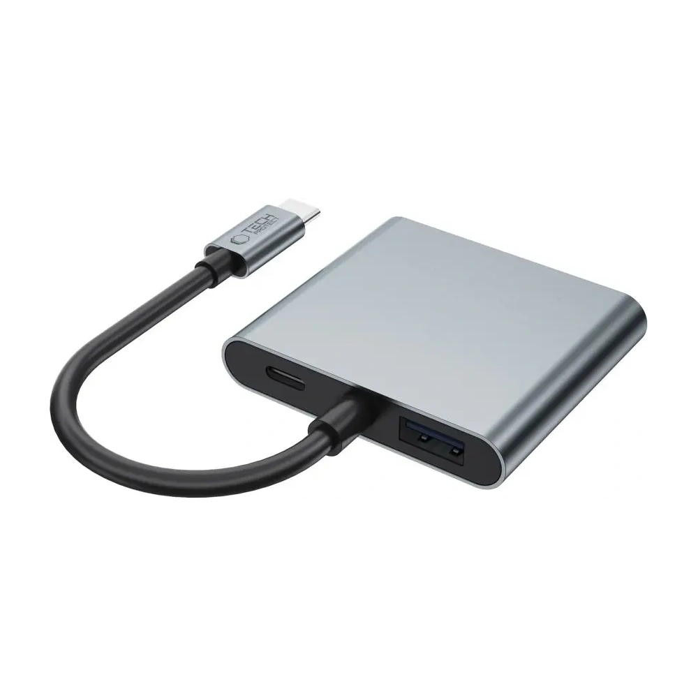 Hurtownia GSM - Tech-Protect HB08 HUB 4in1 USB-C, USB-A 2.0, 2xHDMI 4K 60Hz Űrszürke - THP4275 - {ean13} - Hurt
