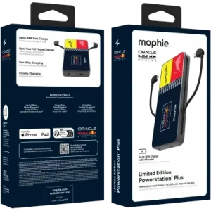 Hurtownia GSM - Mophie Powerstation Plus 10K Red Bull Racing 10000mAh Power Bank s vestavěným USB-C a Lightning kabelem - MPH74 - {ean13} - Hurt