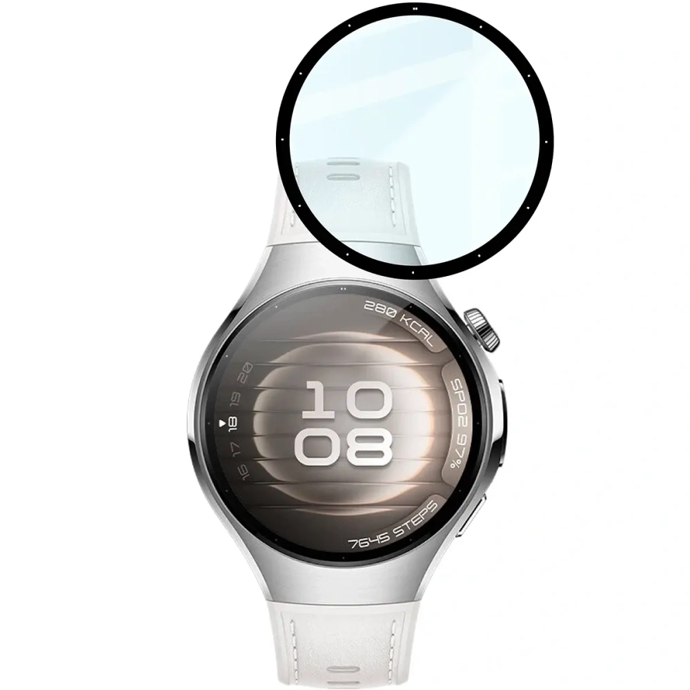 Szkło hybrydowe Bizon Glass Watch Edge Hybrid dla Huawei Watch 5 42mm czarne