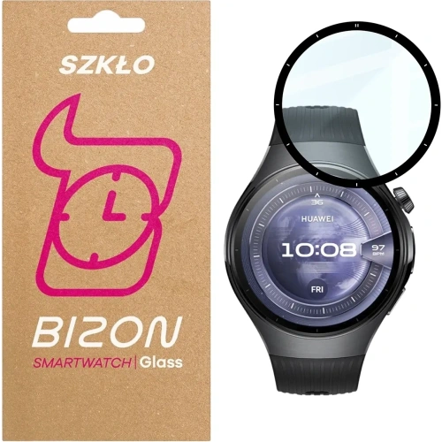 Szkło hybrydowe Bizon Glass Watch Edge Hybrid dla Huawei Watch 5 46mm czarne