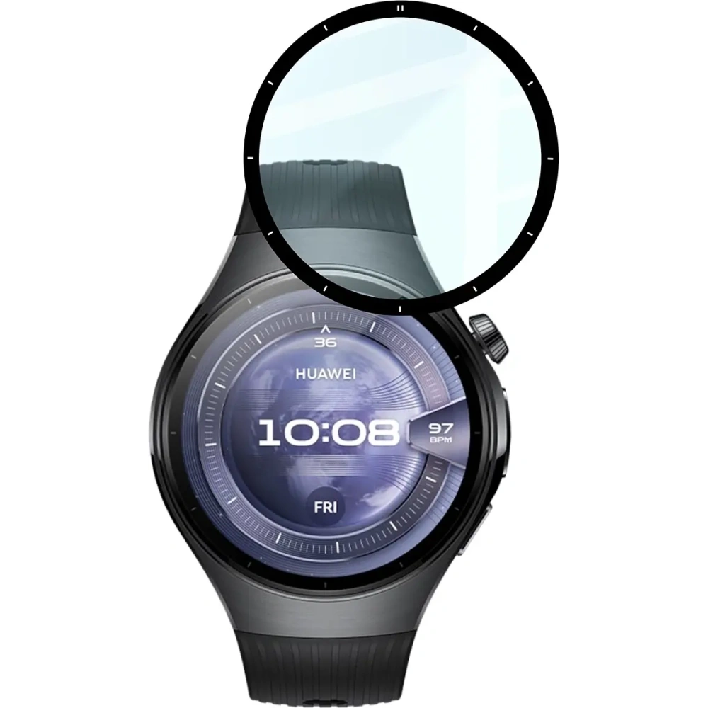 Szkło hybrydowe Bizon Glass Watch Edge Hybrid dla Huawei Watch 5 46mm czarne