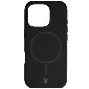Silikonowe etui z pierścieniem magnetycznym Bizon Soft Case Magnetic do Apple iPhone 16 Pro czarne