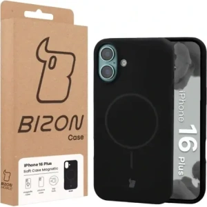 Husă moale Bizon cu magnet pentru Apple iPhone 16 Plus neagră