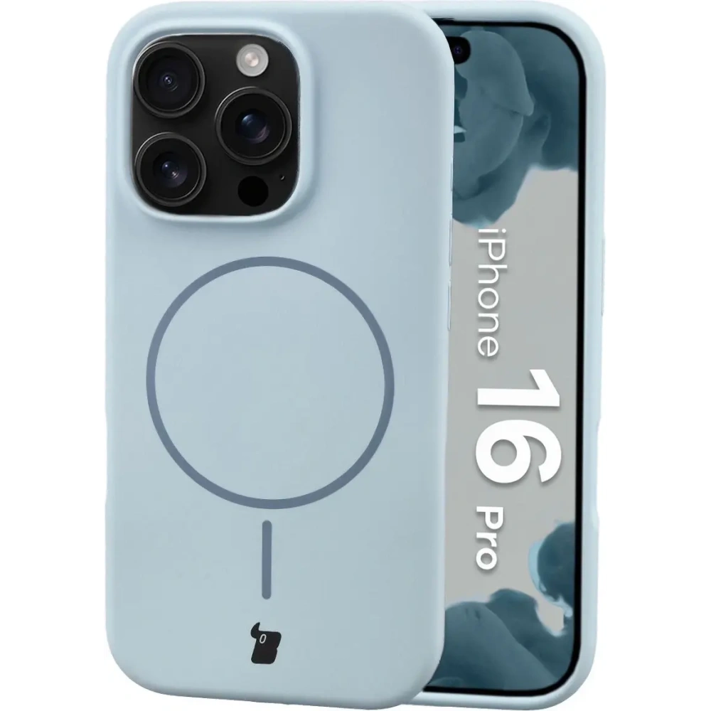 Bizon Soft Case Magnetisch für Apple iPhone 16 Pro blau