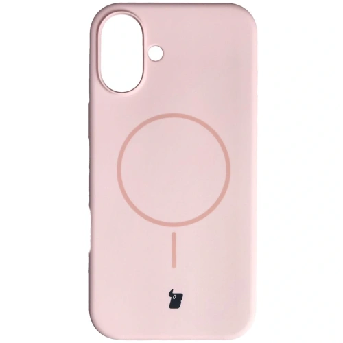 Silikonowe etui z pierścieniem magnetycznym Bizon Soft Case Magnetic do Apple iPhone 16 Plus jasnoróżowe