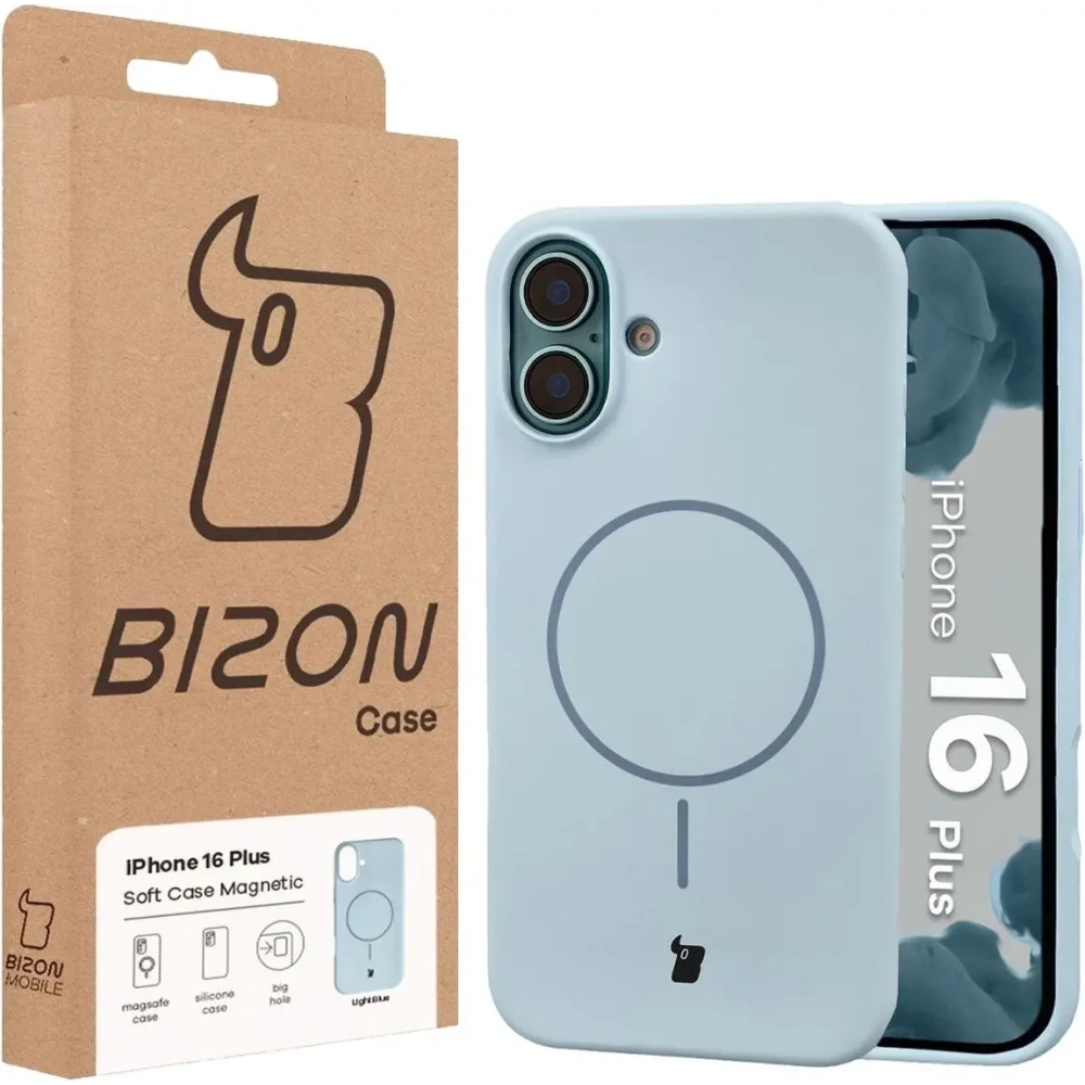 Bizon Soft Case Magnetisch für Apple iPhone 16 Plus blau
