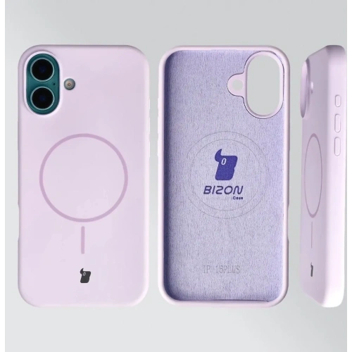 Silikonowe etui z pierścieniem magnetycznym Bizon Soft Case Magnetic do Apple iPhone 16 Plus jasnofioletowe