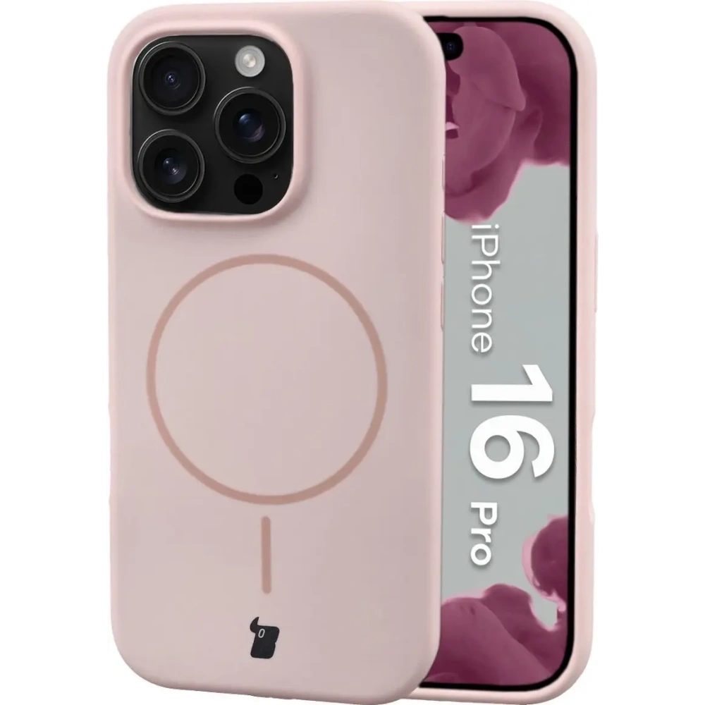 Bizon Soft Case Magnetisch für Apple iPhone 16 Pro hellrosa