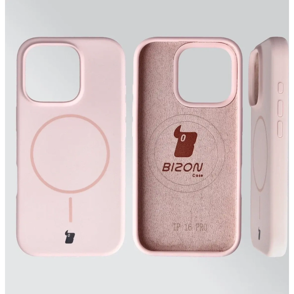 Bizon Soft Case Magnetisch für Apple iPhone 16 Pro hellrosa
