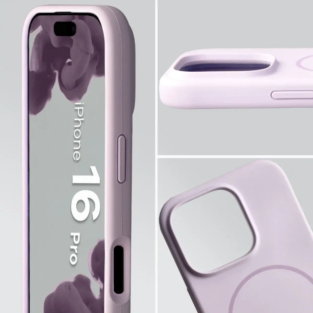 Bizon Soft Case Magnetisch für Apple iPhone 16 Pro helllila