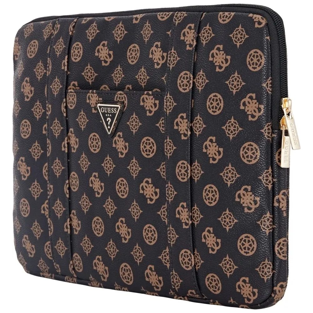 Torba Guess Sleeve 14" Peony Pocket Triangle czarny