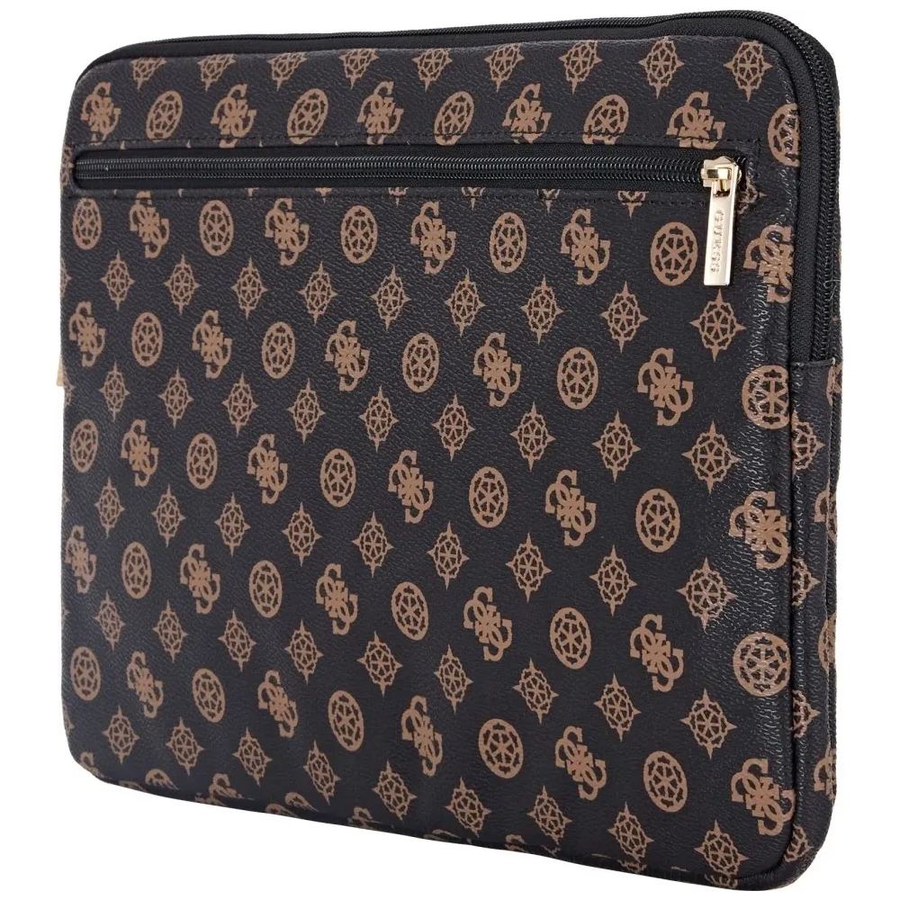 Torba Guess Sleeve 14" Peony Pocket Triangle czarny