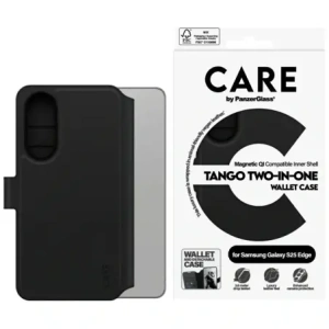 Etui z klapka CARE by PanzerGlass Feature Tango 2w1 Wallet Qi do Samsung Galaxy S25 Edge czarny