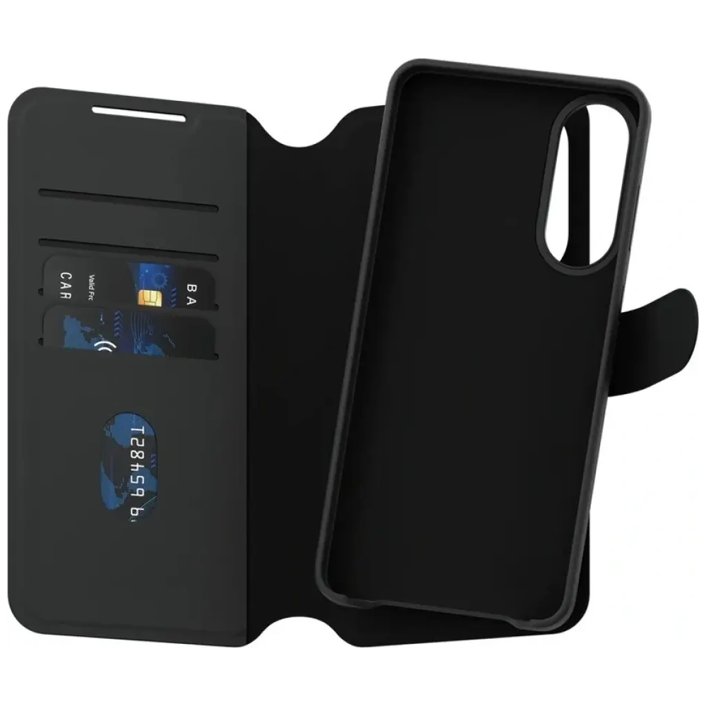 Etui z klapka CARE by PanzerGlass Feature Tango 2w1 Wallet Qi do Samsung Galaxy S25 Edge czarny