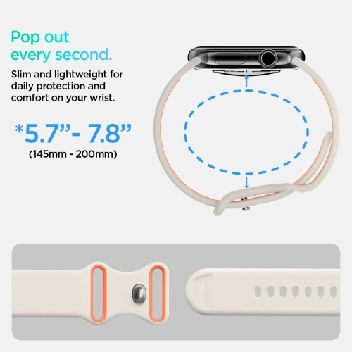 Pasek Spigen Nano Pop Apple Watch 6/7/8/9/10/SE / Ultra 1/2 44/45/46/49mm Orange Beige