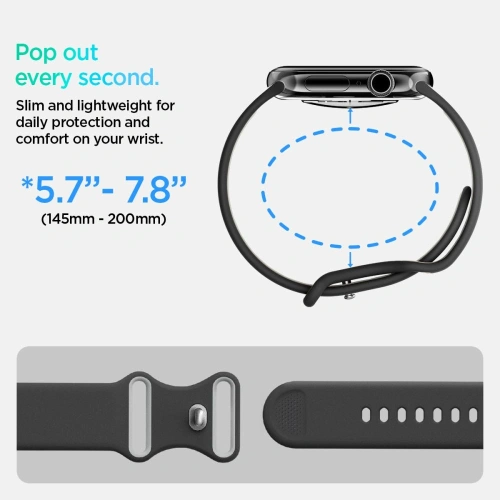 Pasek Spigen Nano Pop Apple Watch 6/7/8/9/10/SE / Ultra 1/2 44/45/46/49mm Black Sesame