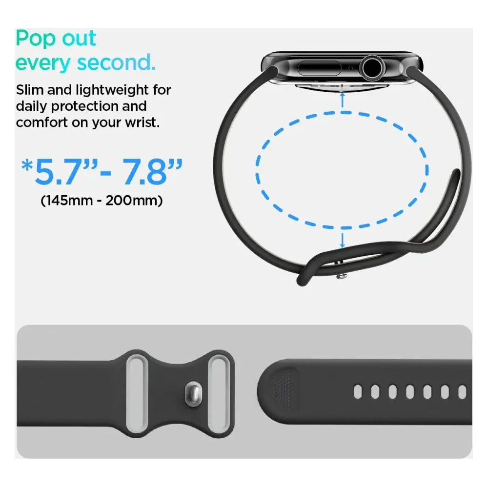 Hurtownia GSM - Spigen Nano Pop Apple Watch 6/7/8/9/10/SE / Ultra 1/2 44/45/46/49mm Schwarzes Sesam - SPN16803 - {ean13} - Hurt