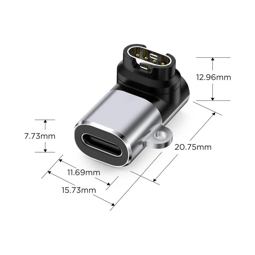 Adapter kątowy Tech-Protect Ultraboost Adapter USB-C / Garmin Watch Grey