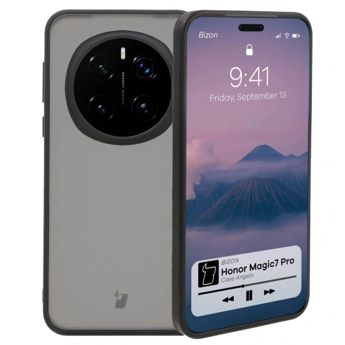 [CR] Etui Bizon Case Angelo do Honor Magic7 Pro przydymione z czarną ramką