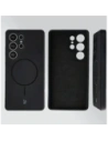 Silikonowe etui z pierścieniem magnetycznym Bizon Soft Case Magnetic do Samsung Galaxy S25 Ultra czarne