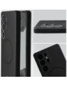 Silikonowe etui z pierścieniem magnetycznym Bizon Soft Case Magnetic do Samsung Galaxy S25 Ultra czarne
