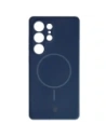 Silikonowe etui z pierścieniem magnetycznym Bizon Soft Case Magnetic do Samsung Galaxy S25 Ultra granatowe