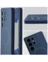 Silikonowe etui z pierścieniem magnetycznym Bizon Soft Case Magnetic do Samsung Galaxy S25 Ultra granatowe