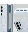 Silikonowe etui z pierścieniem magnetycznym Bizon Soft Case Magnetic do Samsung Galaxy S25 Ultra błękitne