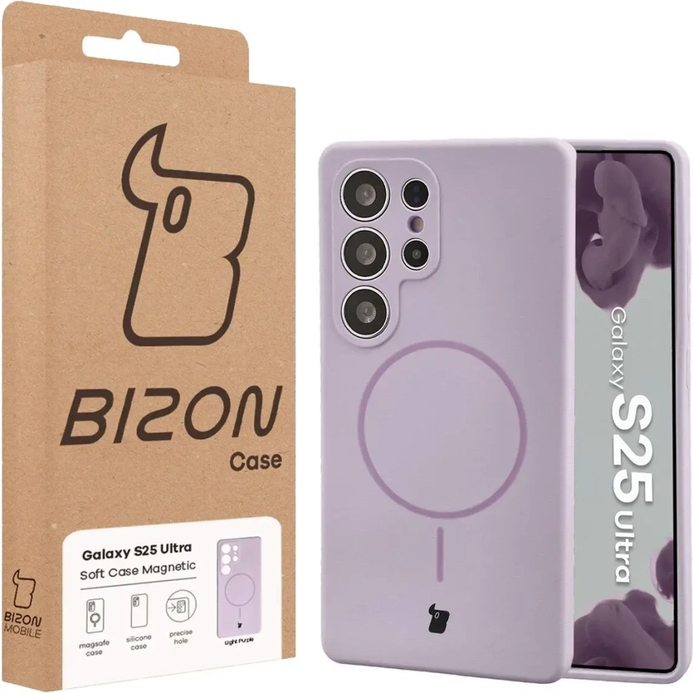 Bizon Soft Case Magnetic Samsung Galaxy S25 Ultra světle fialový