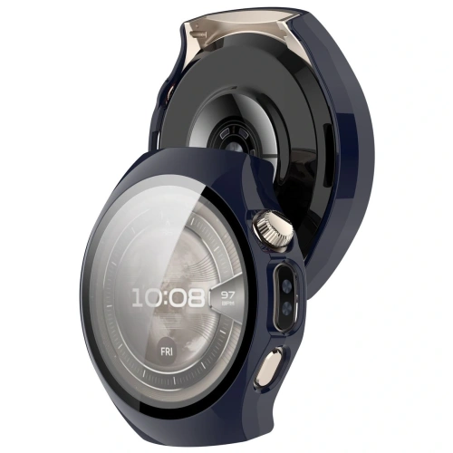 Etui ze szkłem do zegarka Bizon Case+Glass Watch do Huawei Watch 5 42mm niebieskie
