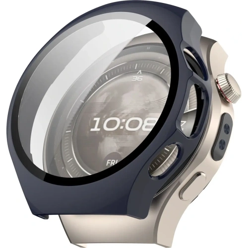 Etui ze szkłem do zegarka Bizon Case+Glass Watch do Huawei Watch 5 42mm niebieskie