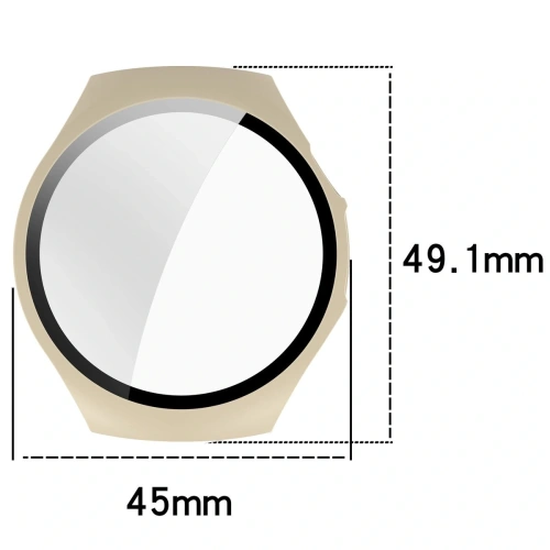 Etui ze szkłem do zegarka Bizon Case+Glass Watch do Huawei Watch 5 42mm beżowe