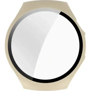 Etui ze szkłem do zegarka Bizon Case+Glass Watch do Huawei Watch 5 42mm beżowe