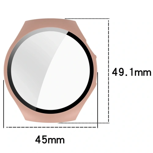 Etui ze szkłem do zegarka Bizon Case+Glass Watch do Huawei Watch 5 42mm różowe