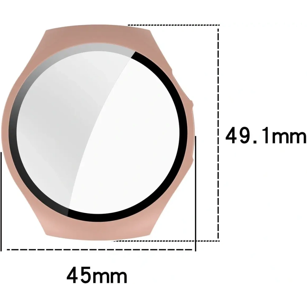Etui ze szkłem do zegarka Bizon Case+Glass Watch do Huawei Watch 5 42mm różowe