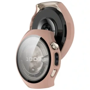 Etui ze szkłem do zegarka Bizon Case+Glass Watch do Huawei Watch 5 42mm różowe