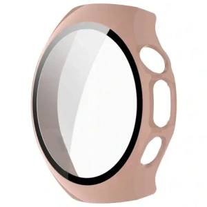 Etui ze szkłem do zegarka Bizon Case+Glass Watch do Huawei Watch 5 42mm różowe