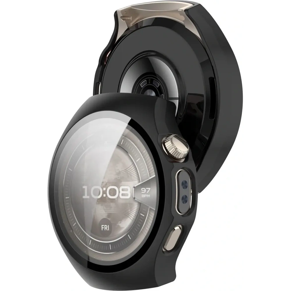 Etui ze szkłem do zegarka Bizon Case+Glass Watch do Huawei Watch 5 42mm matowe czarne