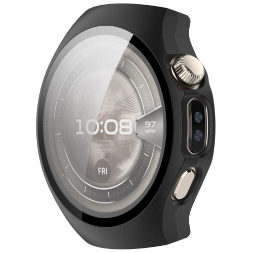 Etui ze szkłem do zegarka Bizon Case+Glass Watch do Huawei Watch 5 42mm matowe czarne