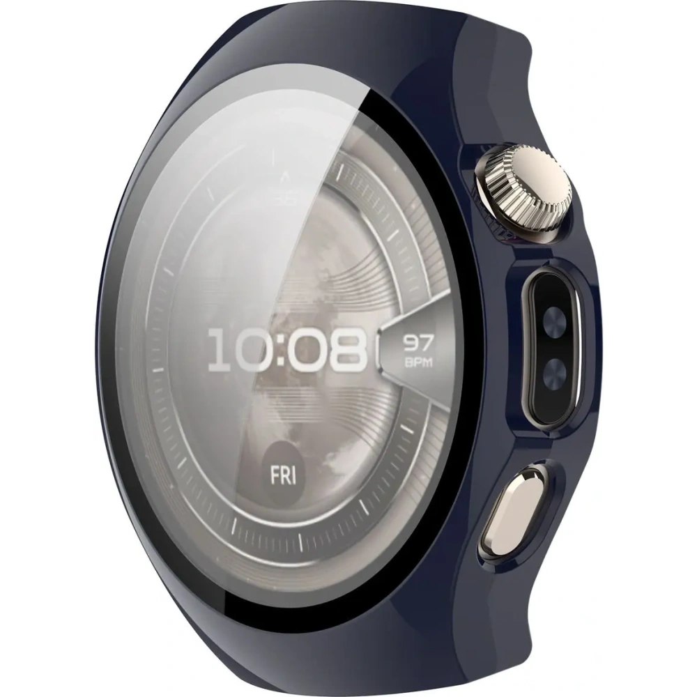Etui ze szkłem do zegarka Bizon Case+Glass Watch do Huawei Watch 5 46mm niebieskie