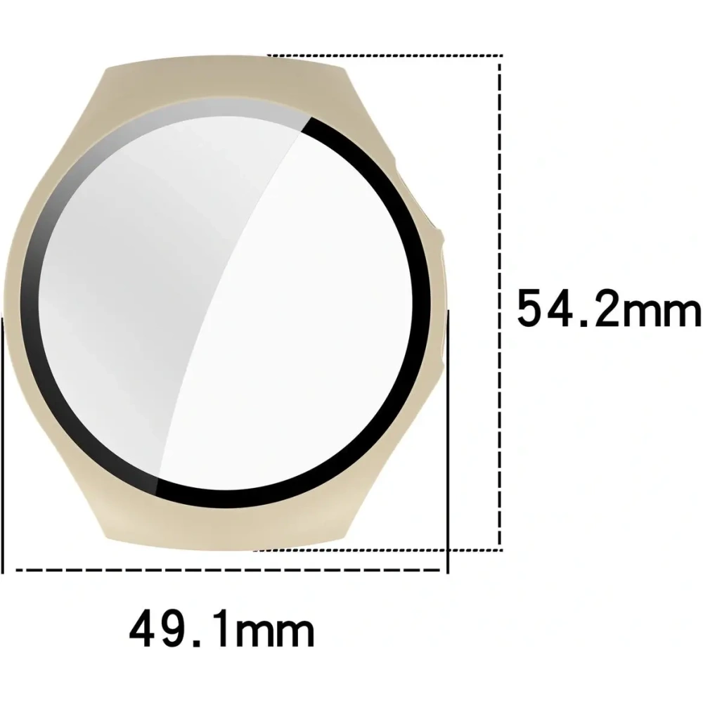 Etui ze szkłem do zegarka Bizon Case+Glass Watch do Huawei Watch 5 46mm beżowe