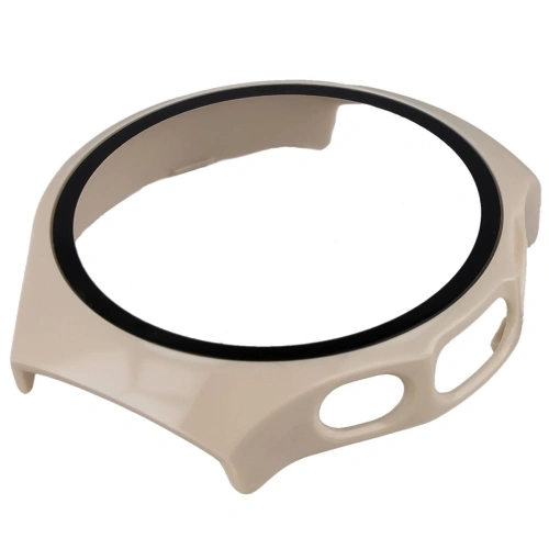 Etui ze szkłem do zegarka Bizon Case+Glass Watch do Huawei Watch 5 46mm beżowe