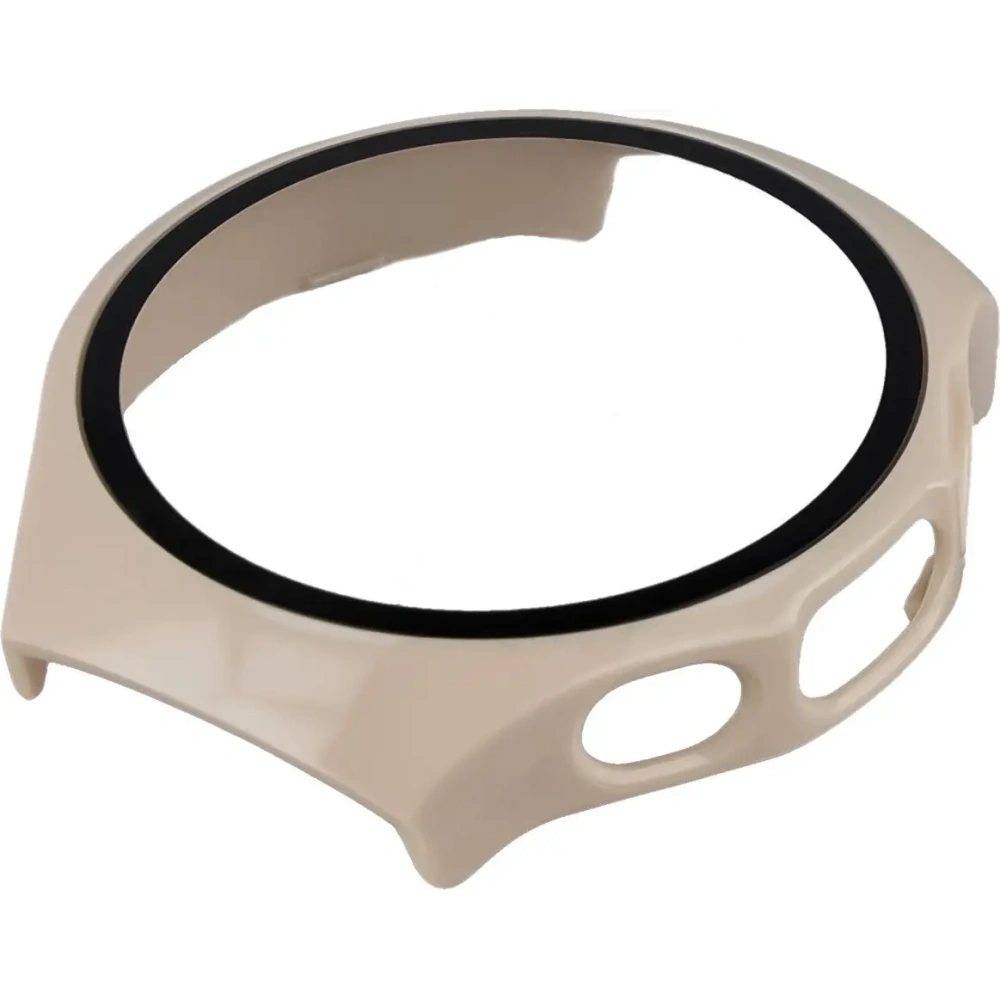 Etui ze szkłem do zegarka Bizon Case+Glass Watch do Huawei Watch 5 46mm beżowe