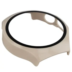 Etui ze szkłem do zegarka Bizon Case+Glass Watch do Huawei Watch 5 46mm beżowe