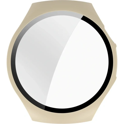 Etui ze szkłem do zegarka Bizon Case+Glass Watch do Huawei Watch 5 46mm beżowe