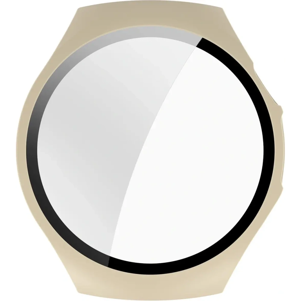 Etui ze szkłem do zegarka Bizon Case+Glass Watch do Huawei Watch 5 46mm beżowe