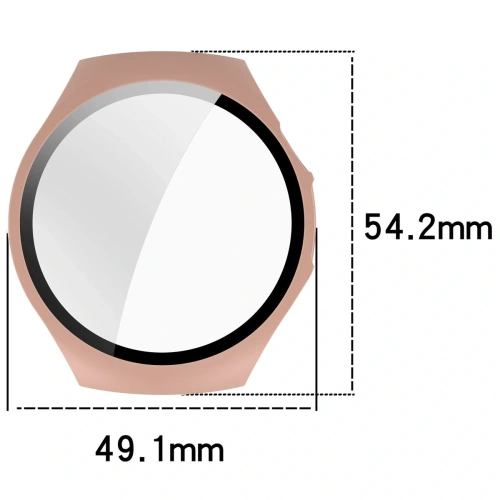 Etui ze szkłem do zegarka Bizon Case+Glass Watch do Huawei Watch 5 46mm różowe