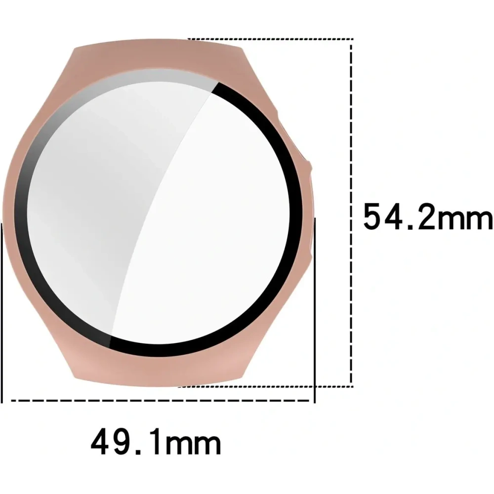 Etui ze szkłem do zegarka Bizon Case+Glass Watch do Huawei Watch 5 46mm różowe