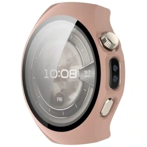 Etui ze szkłem do zegarka Bizon Case+Glass Watch do Huawei Watch 5 46mm różowe